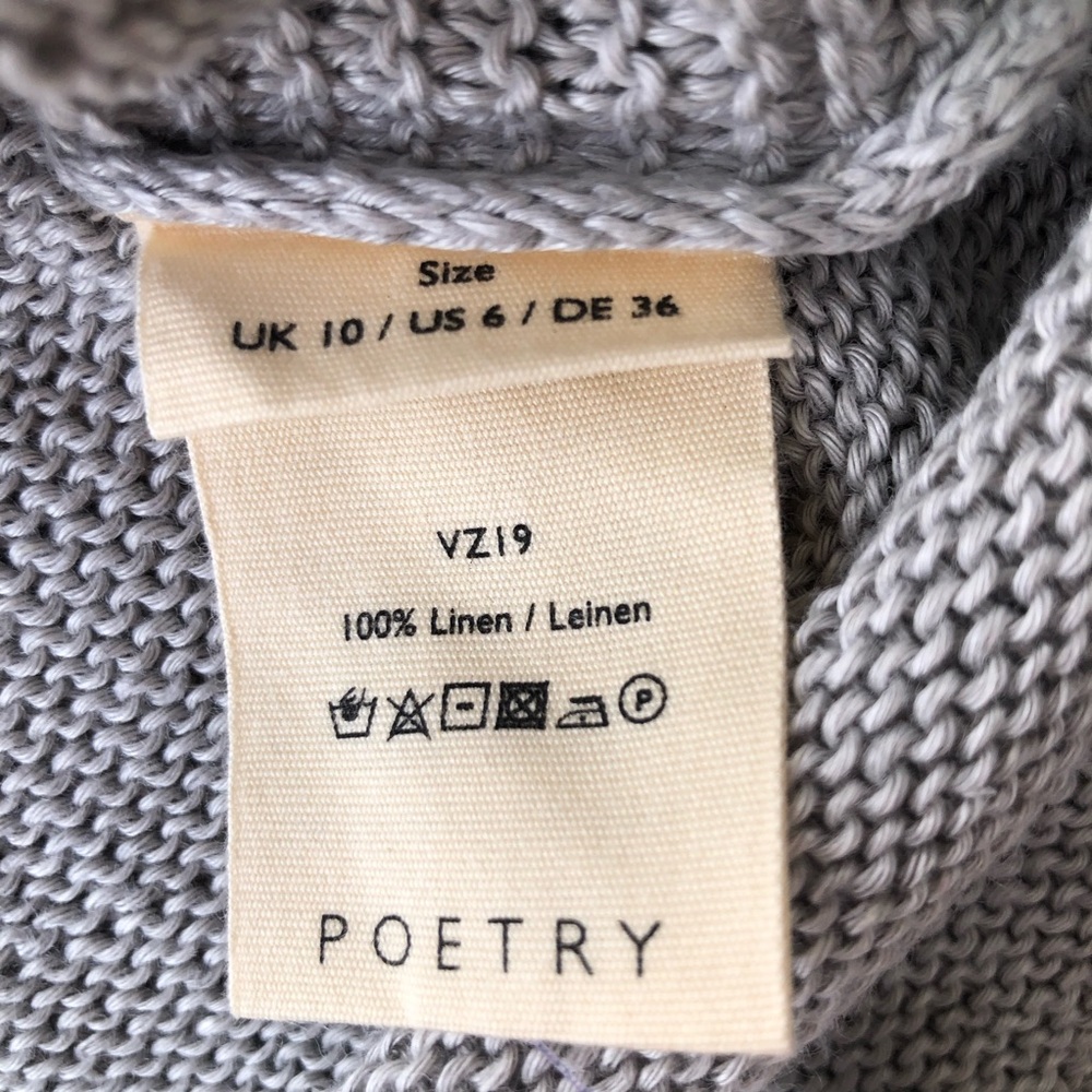 Poetry short sleeve linen knit sweater top size 6 - Picture 6 of 13